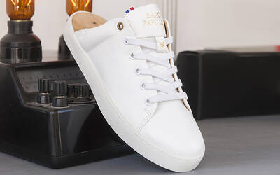 Baron Papillon Mule Blanc - largeur