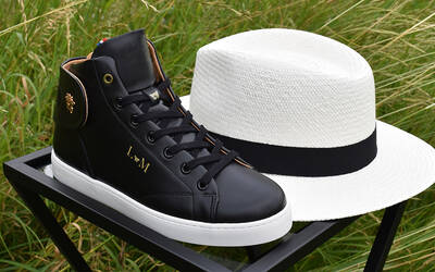 Sneaker Baron Papillon Mid noire initiales