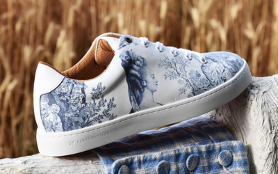 Sneaker Baron Papillon low Marie-Antoinette blue - vue latérale