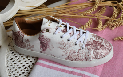 Sneakers Baron Papillon Basse Marie-Antoinette old pink - lateral