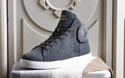 Sneaker Baron Papillon Basse velours gris