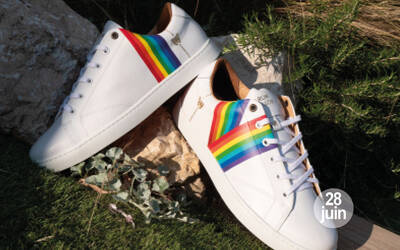 Sneaker Baron Papillon Basse blanche Rainbow
