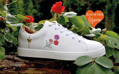 Sneaker Baron Papillon Basse blanche Fête des mères 3 fleurs