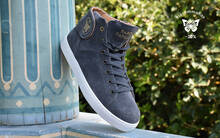 
      Sneaker Baron Papillon Mid velours gris bleu
  