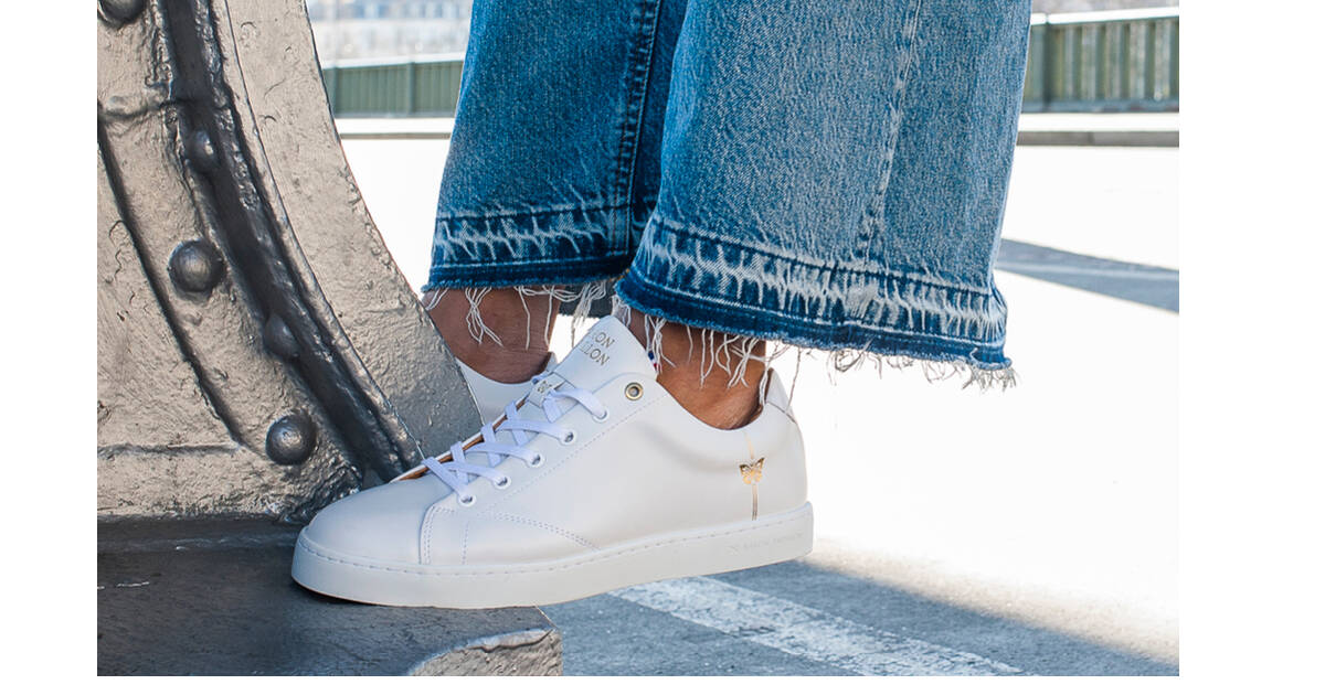 Shoes Sneaker Baron Papillon Low White Baron Papillon Sneakers Made in France