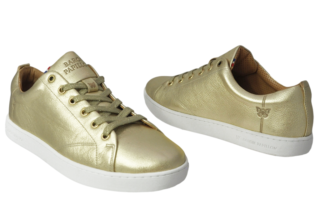 Champagne color sneakers