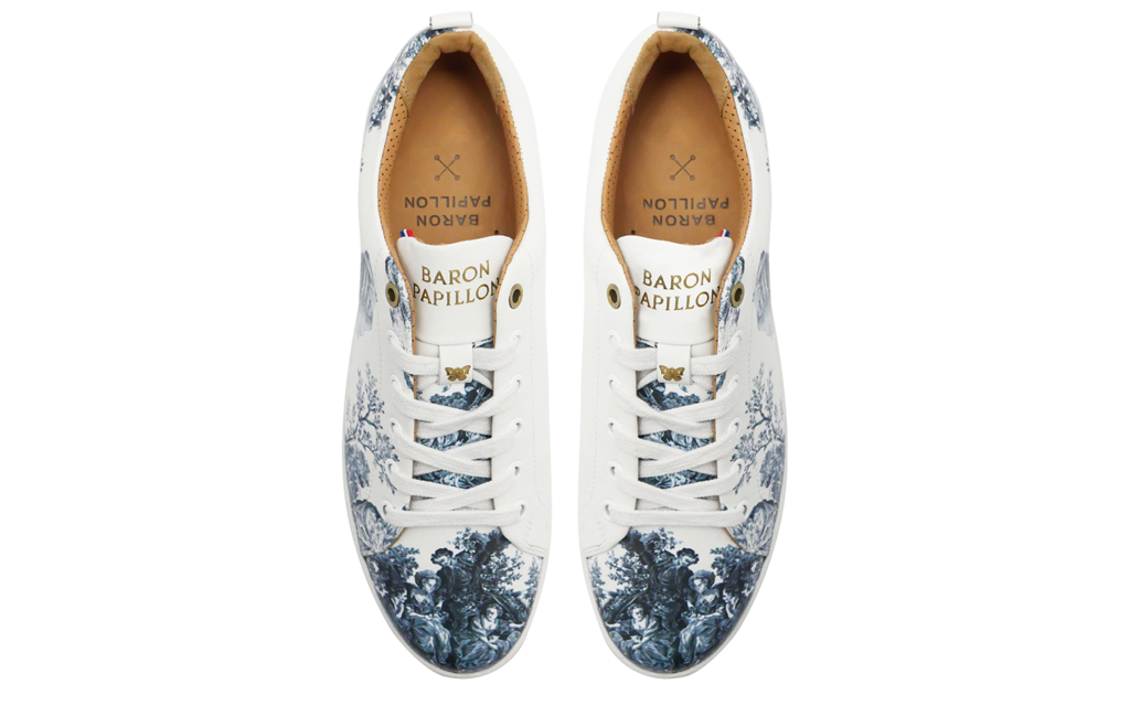 Shoes Sneaker Baron Papillon low Marie Antoinette blue Baron Papillon Sneakers Made in France