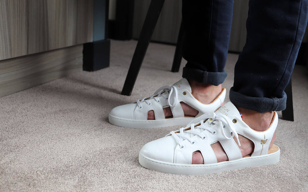 Chaussure Sneaker d t Baron Papillon Blanc Baron Papillon