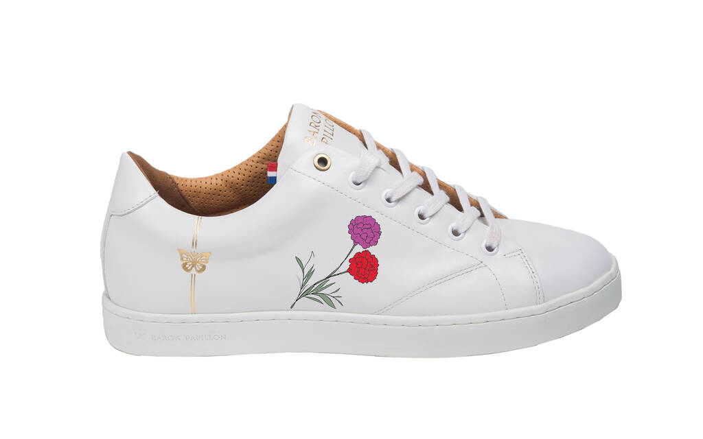 
      Sneaker Baron Papillon Basse blanche Fête des mères 2 fleurs
  
