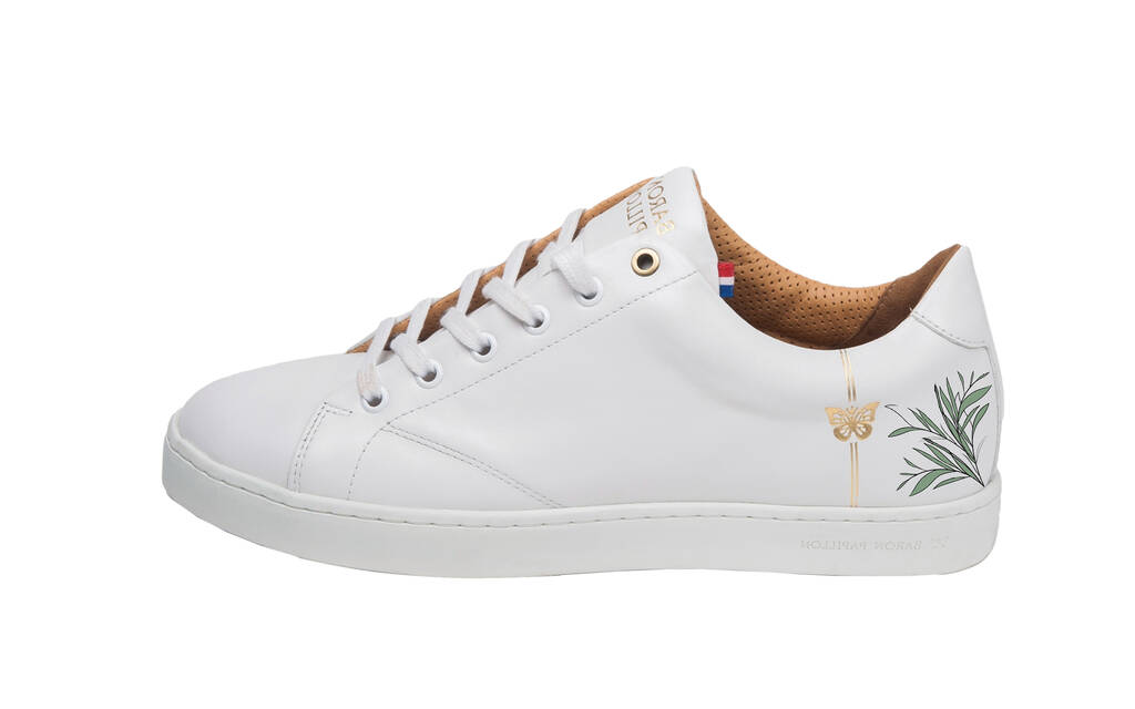 
      Sneaker Baron Papillon Basse blanche Fête des mères 2 fleurs
  