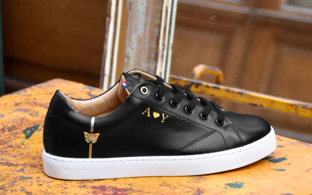 
      Sneaker Baron Papillon Basse noire initiales
  